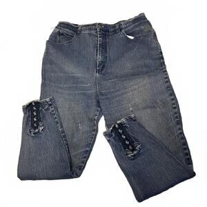 Vintage Stefano int. high waist mom jeans tapered bow detail stretch  sz14